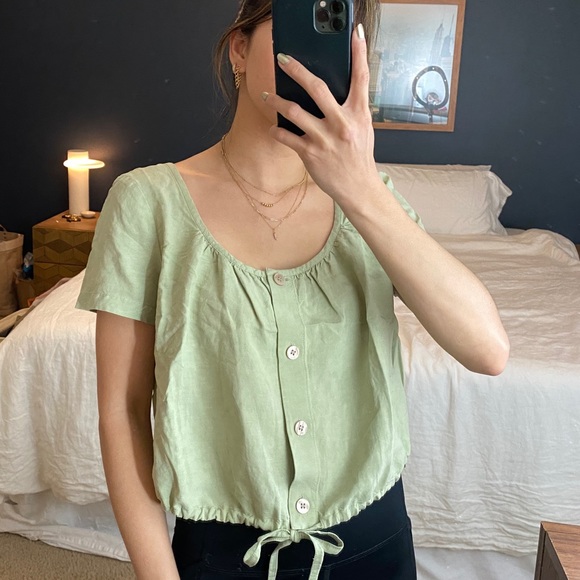 & Other Stories Tops - & Other Stories sage green top